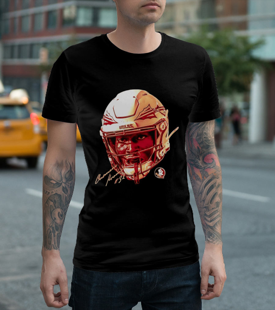 Ousmane Kromah #32 Florida State Seminoles NCAA Football Helmet Noles Game Face T-Shirt