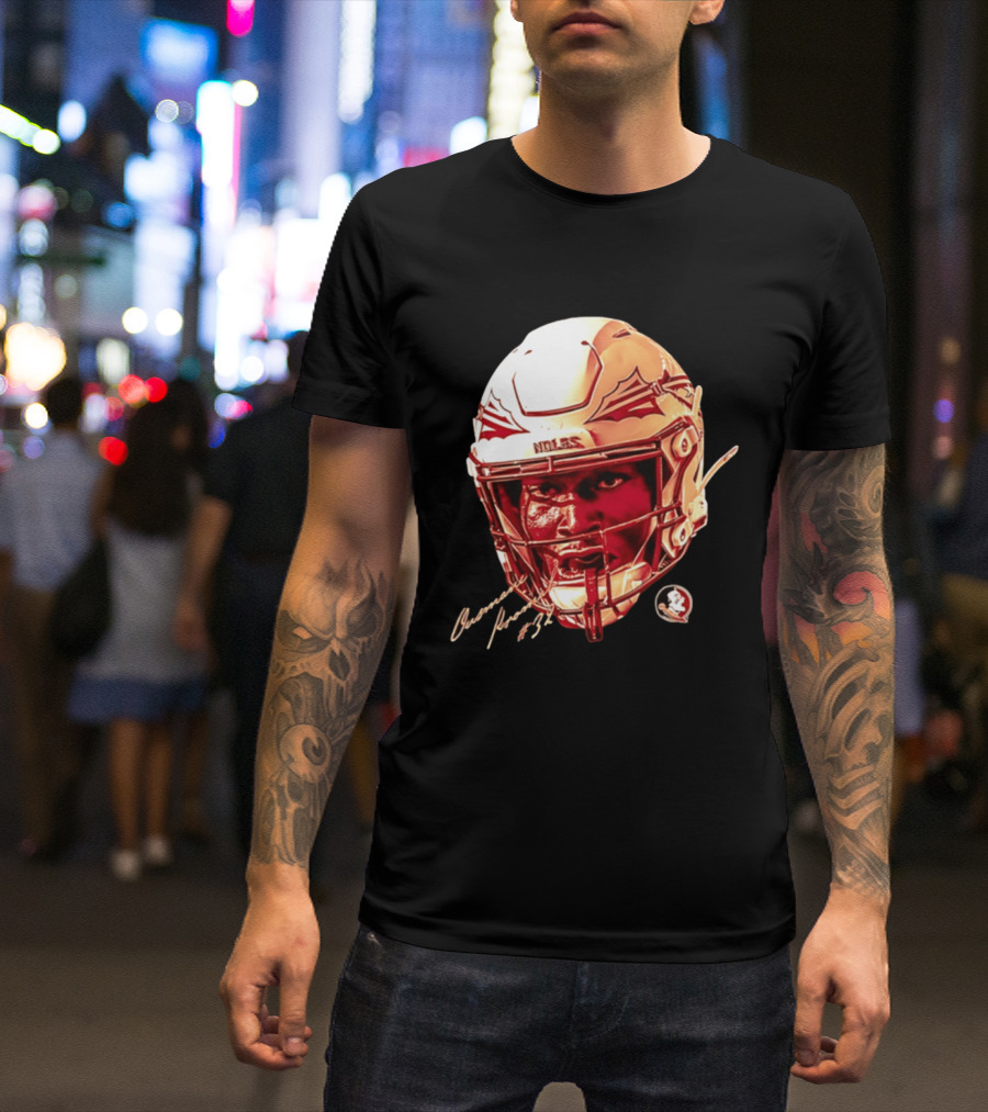 Ousmane Kromah #32 Florida State Seminoles NCAA Football Helmet Noles Game Face T-Shirt