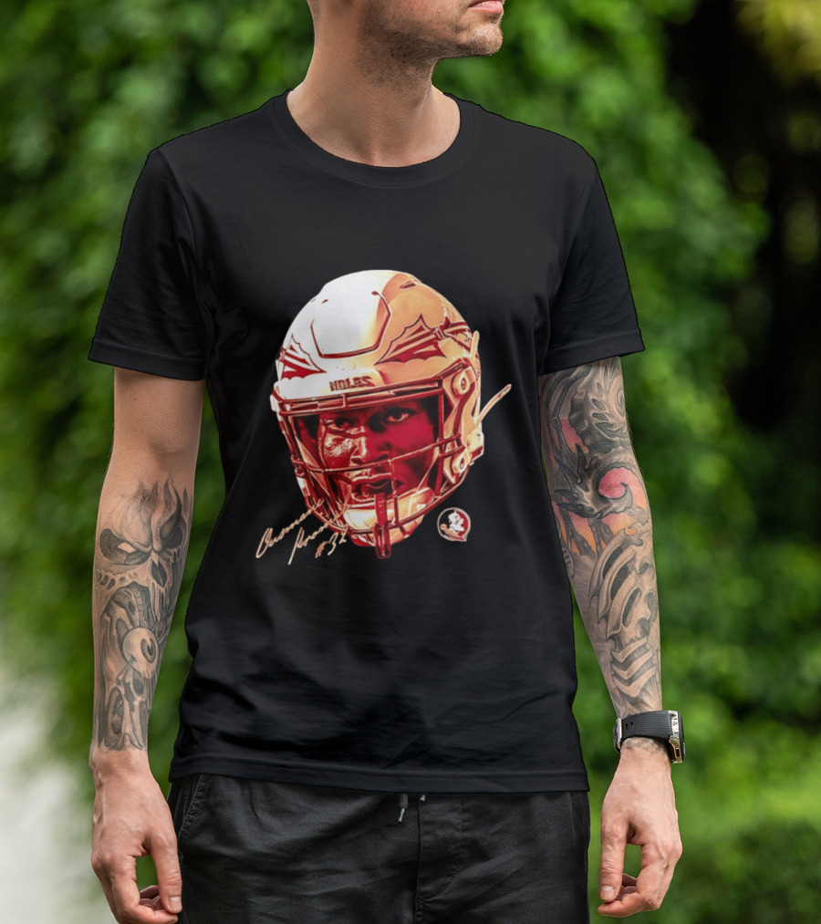 Ousmane Kromah #32 Florida State Seminoles NCAA Football Helmet Noles Game Face T-Shirt