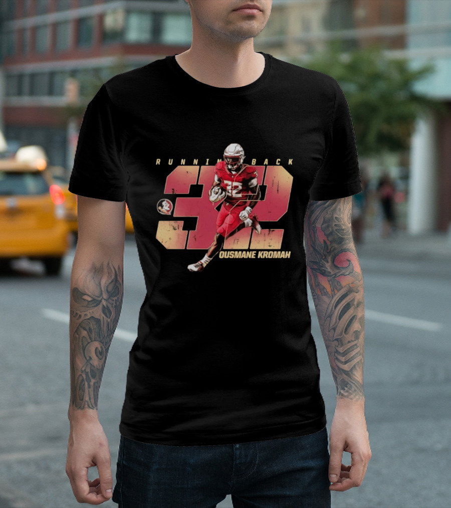 Florida State Seminoles Running Back Ousmane Kromah No 32 Football T-Shirt