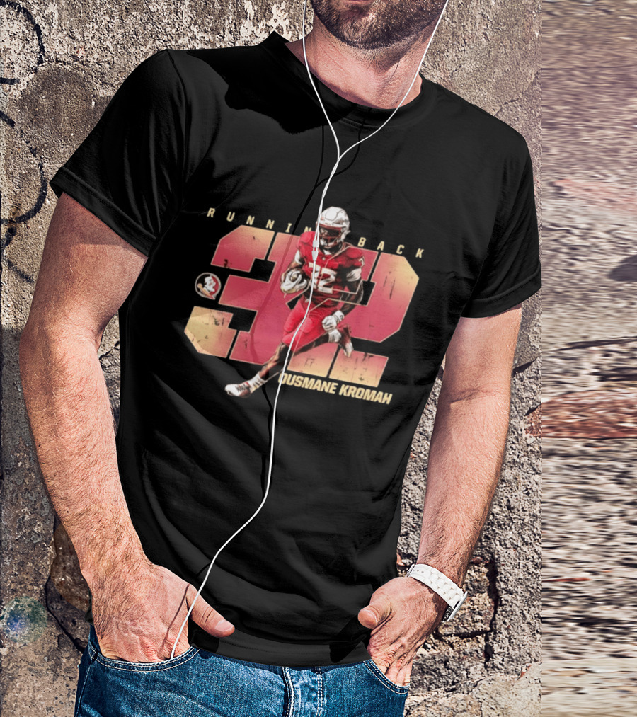 Florida State Seminoles Running Back Ousmane Kromah No 32 Football T-Shirt