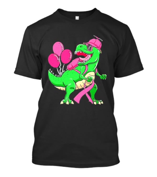 T Rex Party With Pink Balloons And Ribbon Accessories T-Shirt