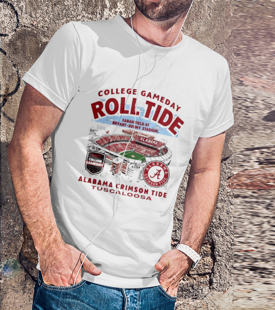 Alabama Crimson Tide Roll Tide College Gameday Saban Field Bryant Denny Stadium Tuscaloosa T-Shirt