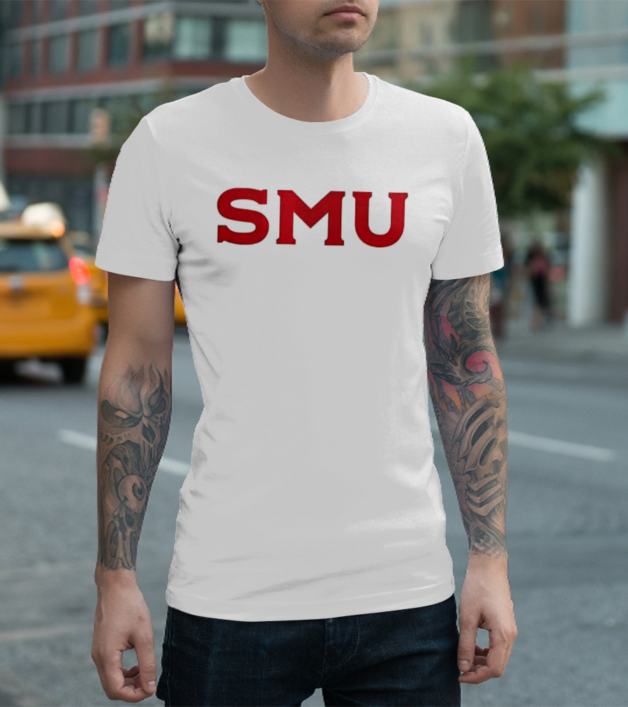 SMU Blue Blood New Blood Football 2 Sided Kevin Jennings T-Shirt