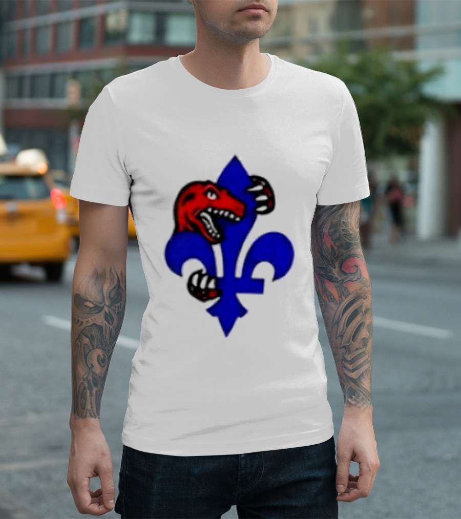 Toronto Raptors Vs Miami Heat Ville De Quebec 2026 Two Sided Fleur De Lis Raptors Claw T-Shirt
