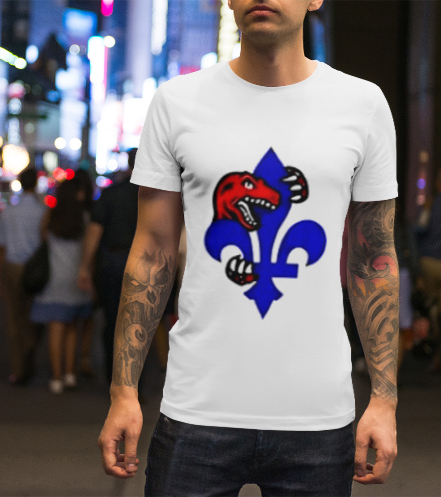 Toronto Raptors Vs Miami Heat Ville De Quebec 2026 Two Sided Fleur De Lis Raptors Claw T-Shirt
