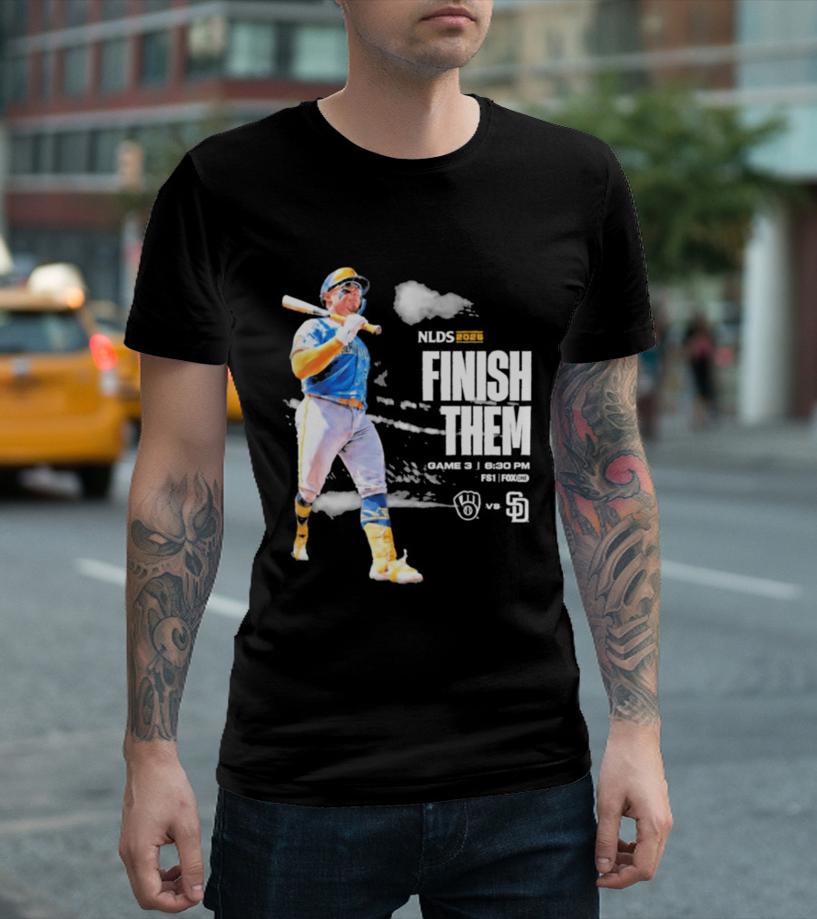 NLDS 2026 Finish Them Game 5 Brewers Vs Padres Playoff Showdown T-Shirt