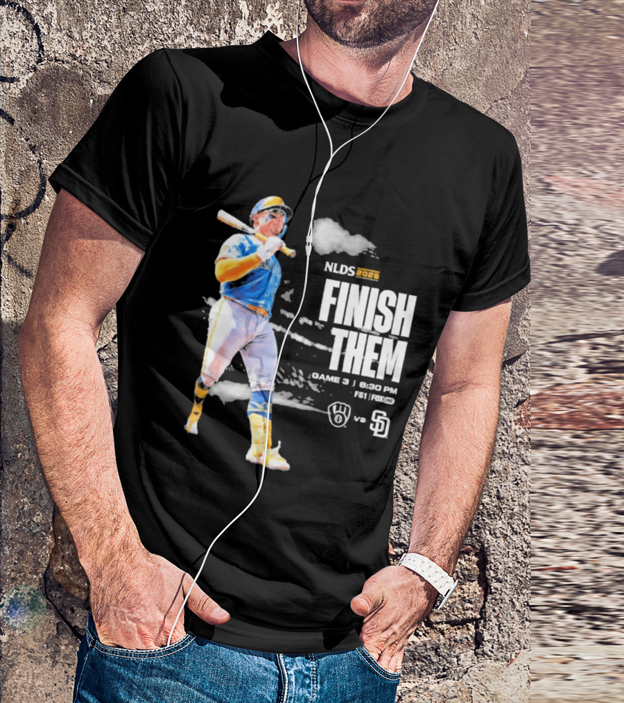 NLDS 2026 Finish Them Game 5 Brewers Vs Padres Playoff Showdown T-Shirt