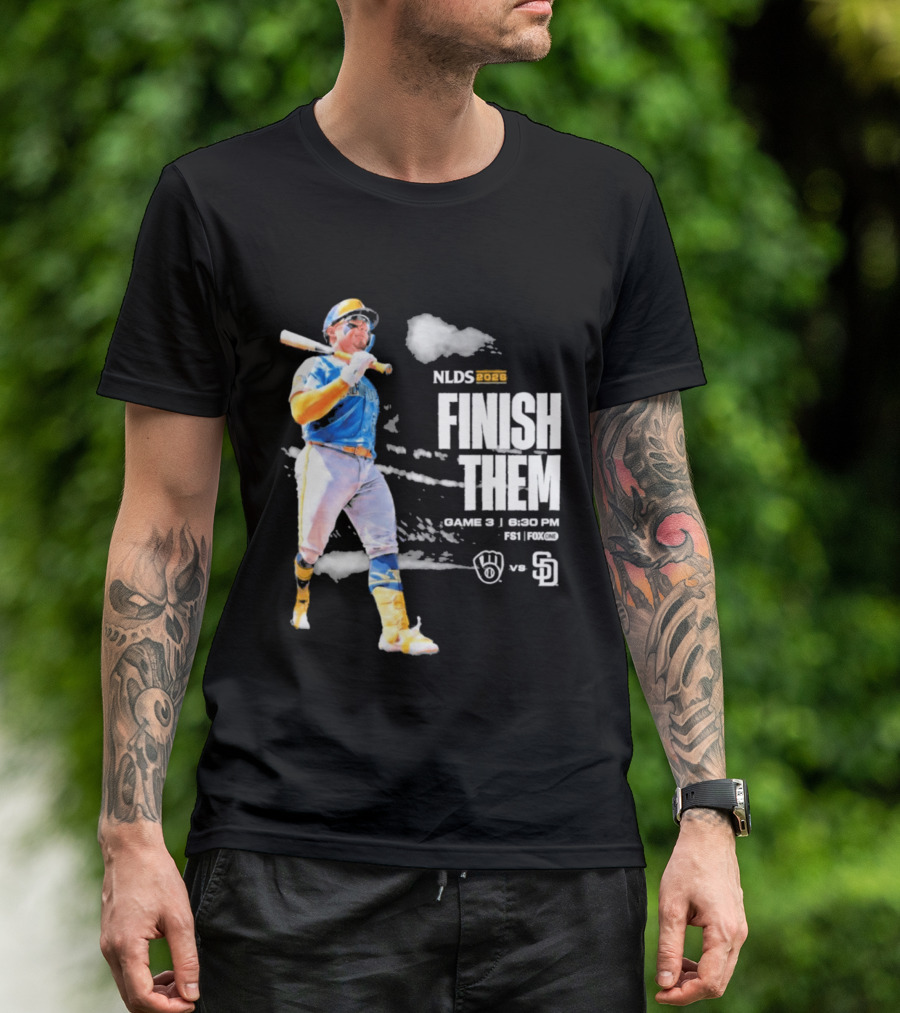 NLDS 2026 Finish Them Game 5 Brewers Vs Padres Playoff Showdown T-Shirt