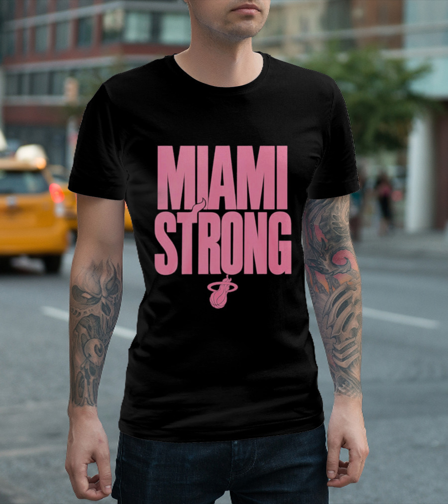 Miami Strong Heat Basketball Pink Court Culture T-Shirt