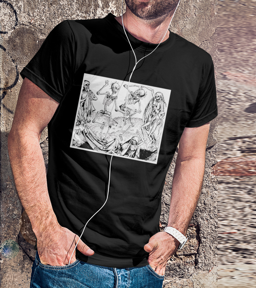 Danse Macabre Skeleton Dance Halloween Medieval T-Shirt