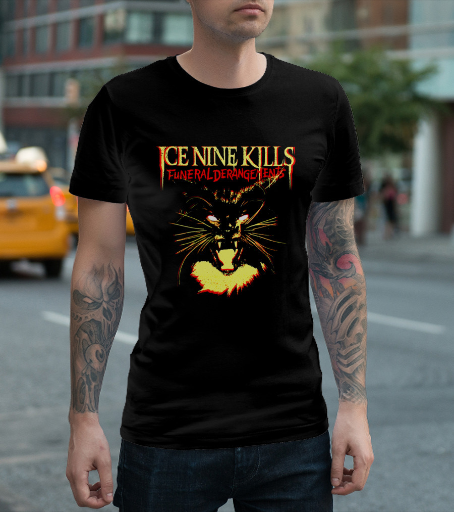 Ice Nine Kills Funeral Derangements Horror Cat T-Shirt