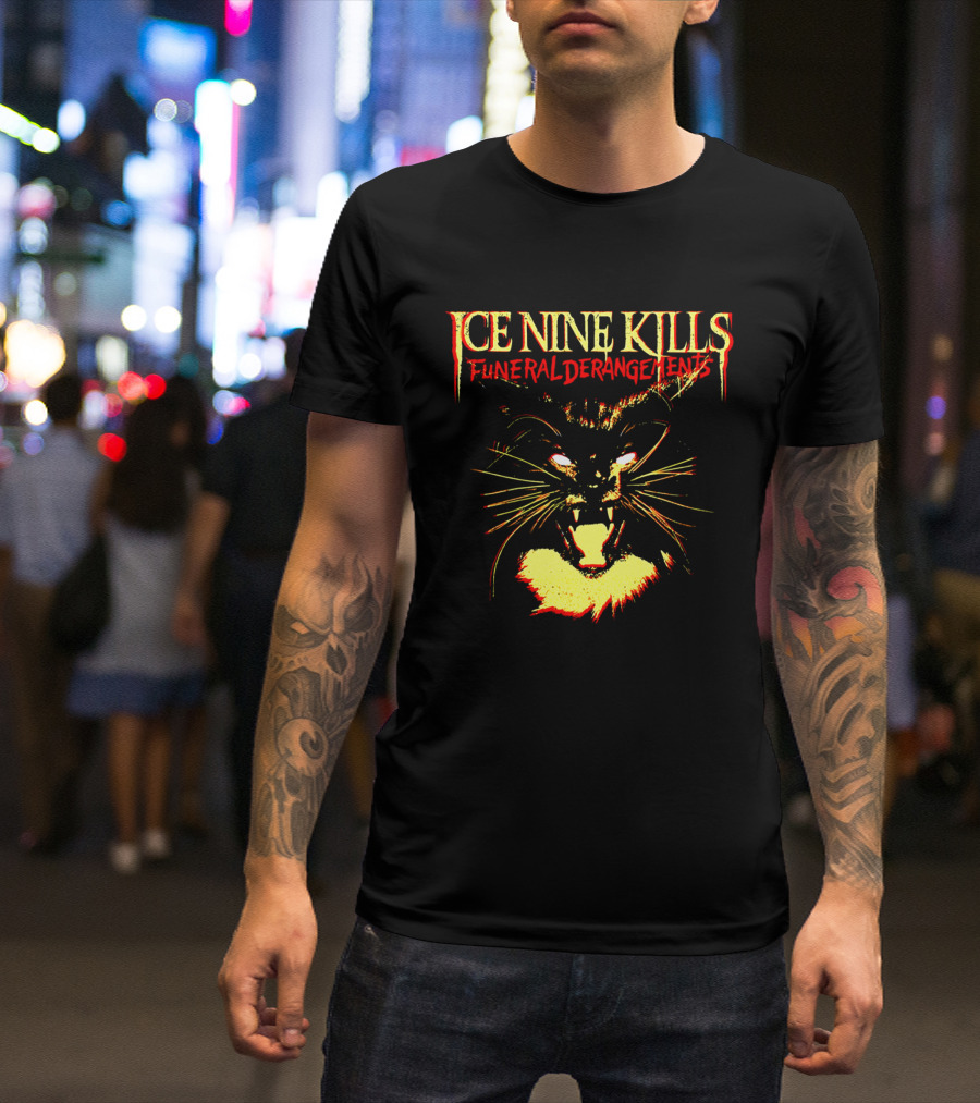 Ice Nine Kills Funeral Derangements Horror Cat T-Shirt