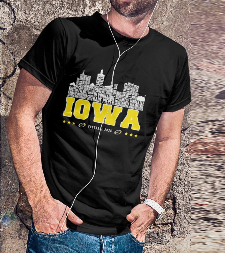 Iowa Football 2020 Skyline Stars Football T-Shirt