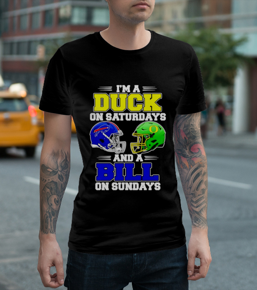 I'm A Duck On Saturdays And A Bill On Sundays Football Helmet Design 2026 T-Shirt