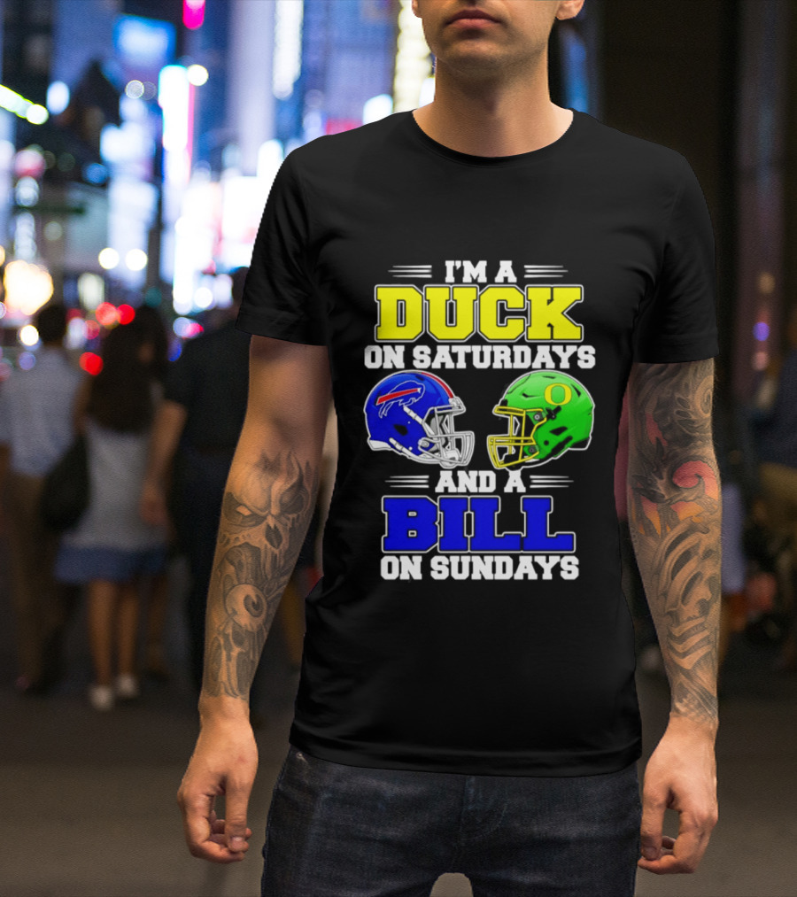 I'm A Duck On Saturdays And A Bill On Sundays Football Helmet Design 2026 T-Shirt