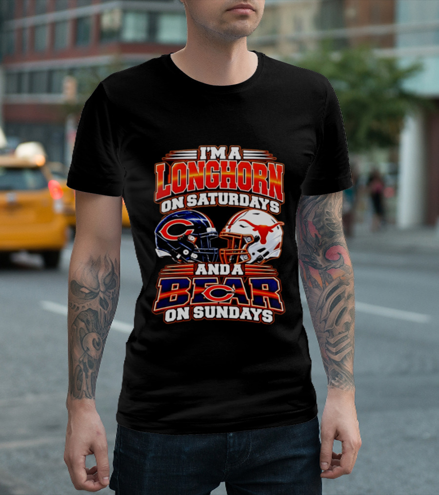 I'm A Longhorn On Saturdays And A Bear On Sundays Football Rivalry 2026 T-Shirt