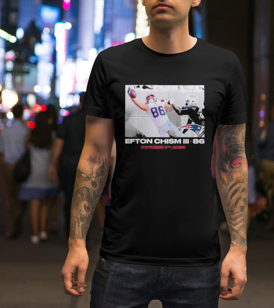 Efton Chism III New England Patriots Week 4 Black Flash Football Highlight T-Shirt