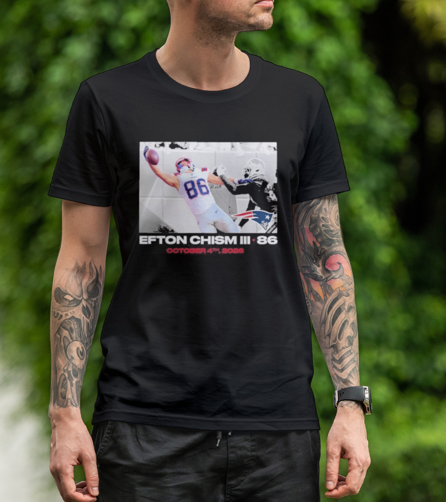 Efton Chism III New England Patriots Week 4 Black Flash Football Highlight T-Shirt