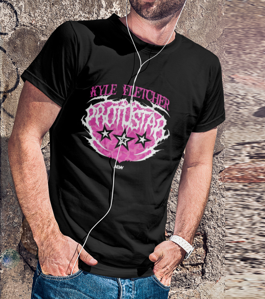 Kyle Fletcher Protostar AEW 2026 Three Stars Retro Pink T-Shirt