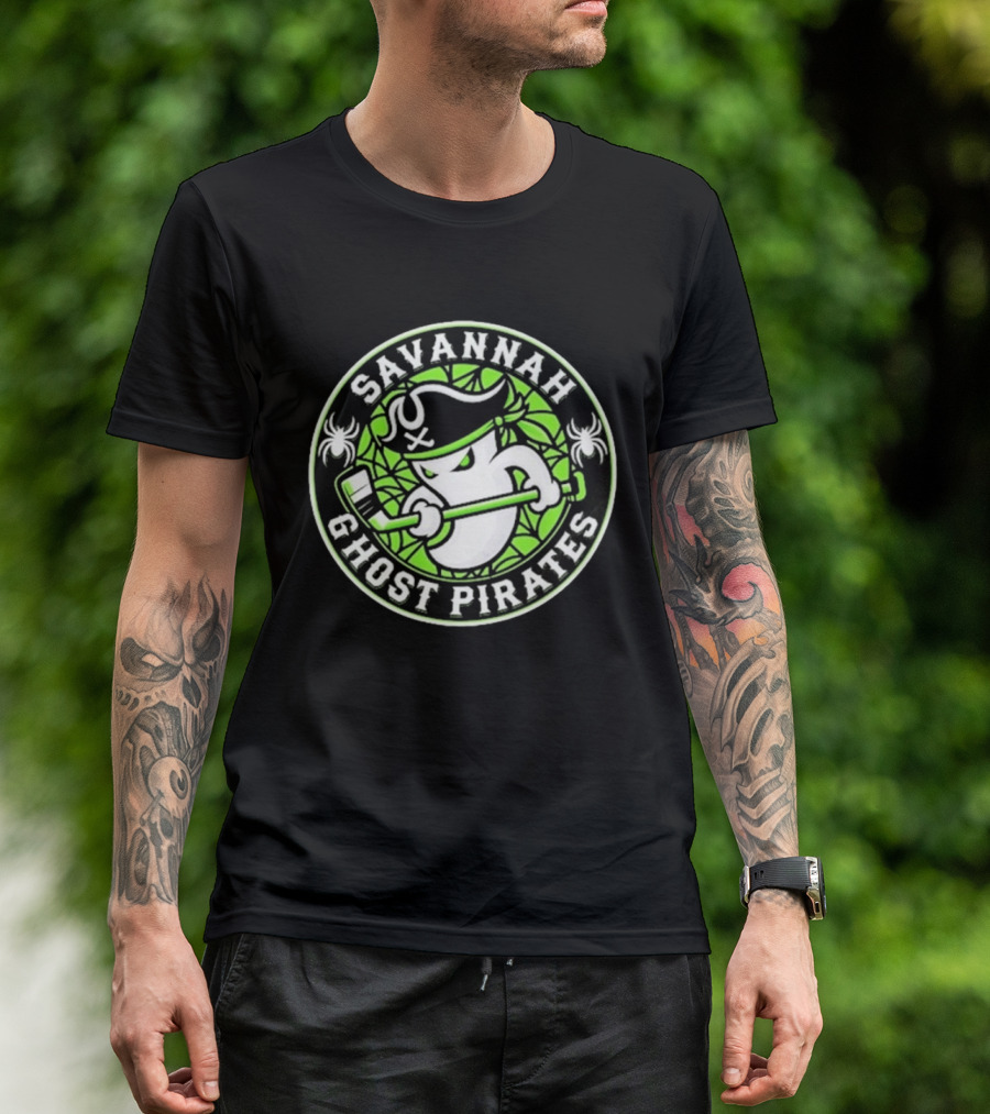 Savannah Ghost Pirates Hockey ECHL Team Green T-Shirt