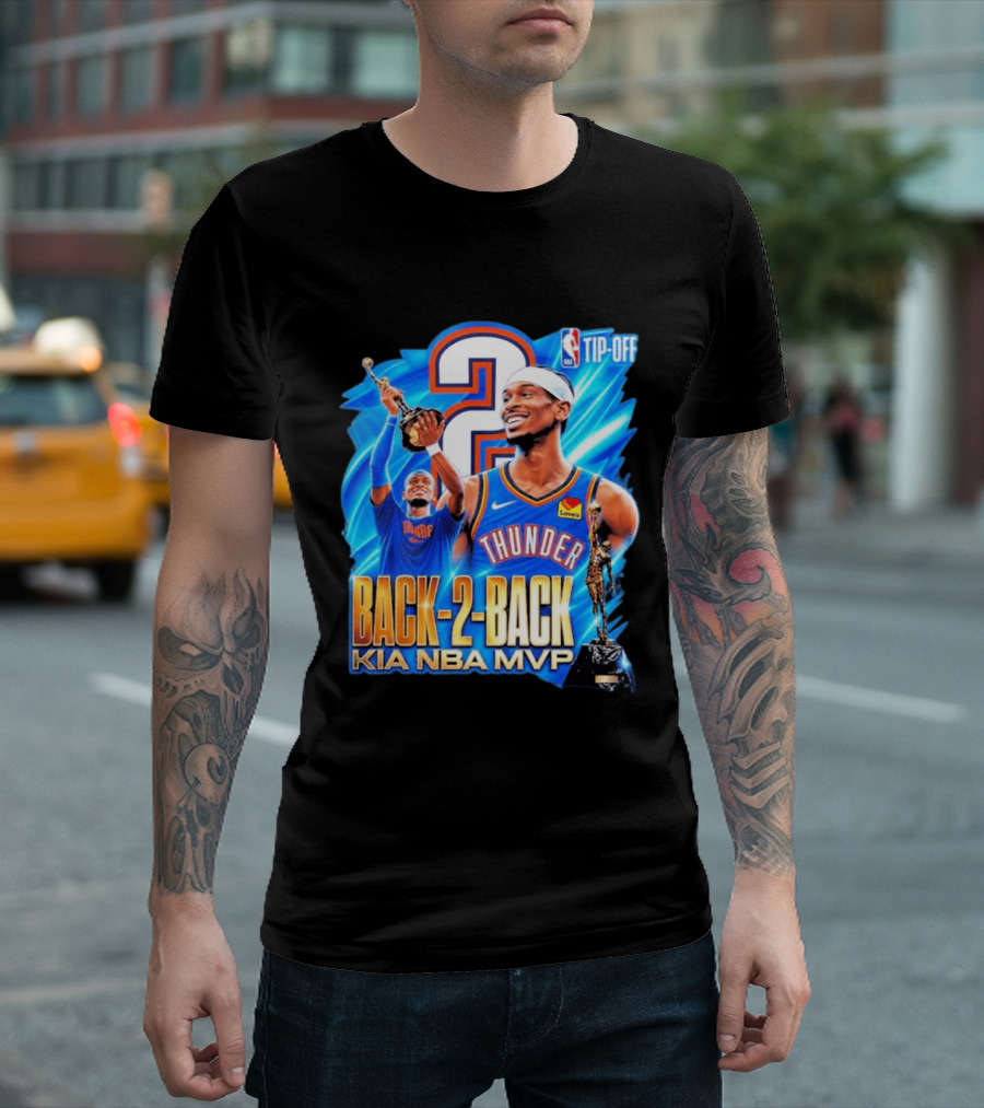 Kia NBA MVP Thunder Back 2 Back Shai Gilgeous Alexander 2026 T-Shirt