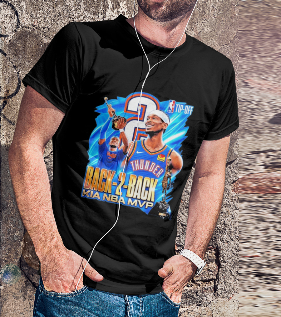 Kia NBA MVP Thunder Back 2 Back Shai Gilgeous Alexander 2026 T-Shirt