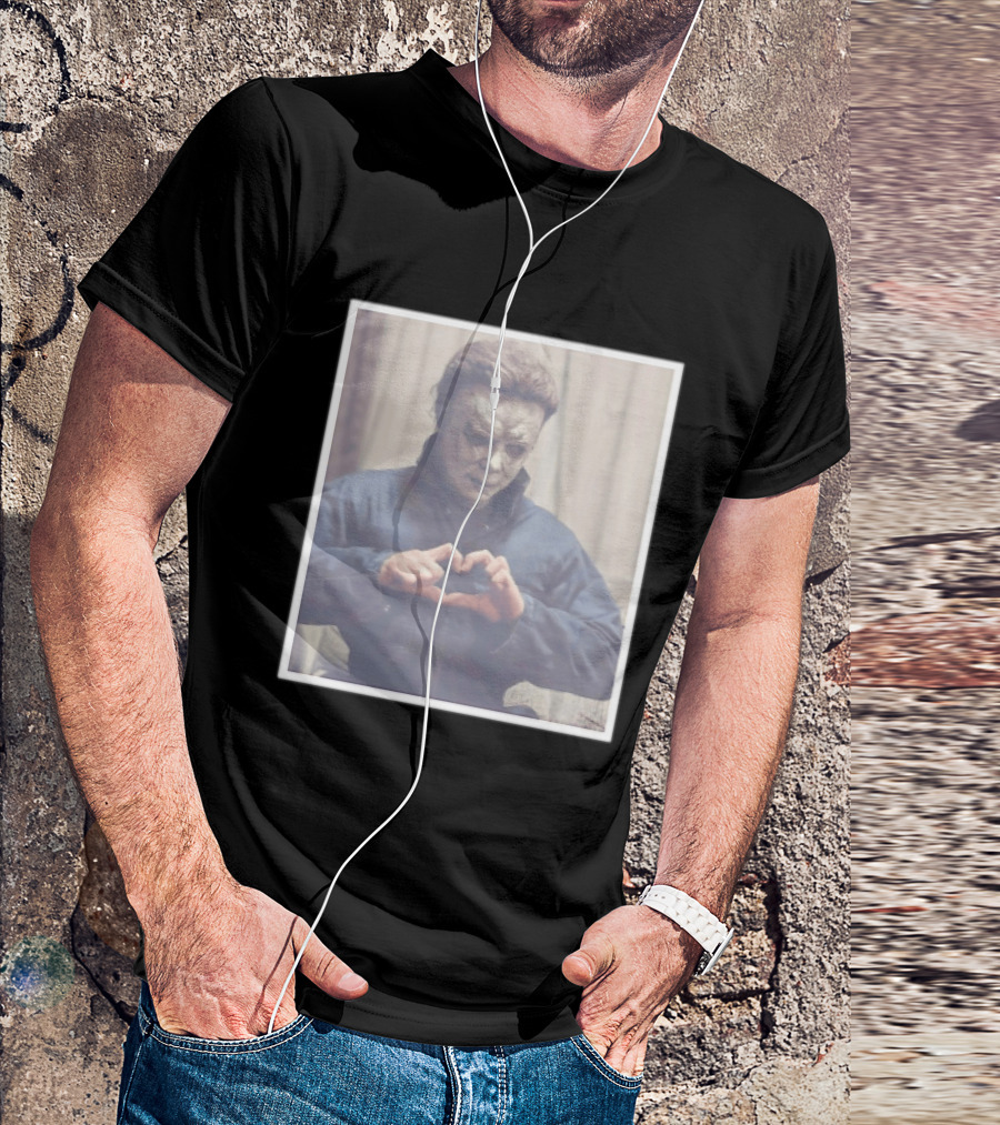 Michael Myers Heart Hands Halloween Horror Iconic Mask T-Shirt