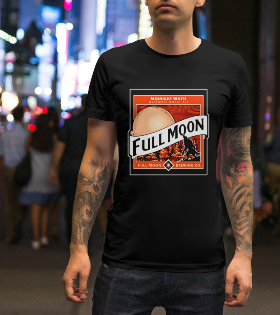 Midnight White Werewolf Wheat Ale Full Moon Brewing Co Full Moon T-Shirt