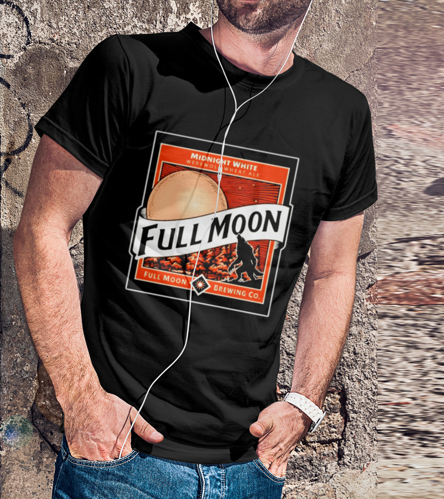 Midnight White Werewolf Wheat Ale Full Moon Brewing Co Full Moon T-Shirt