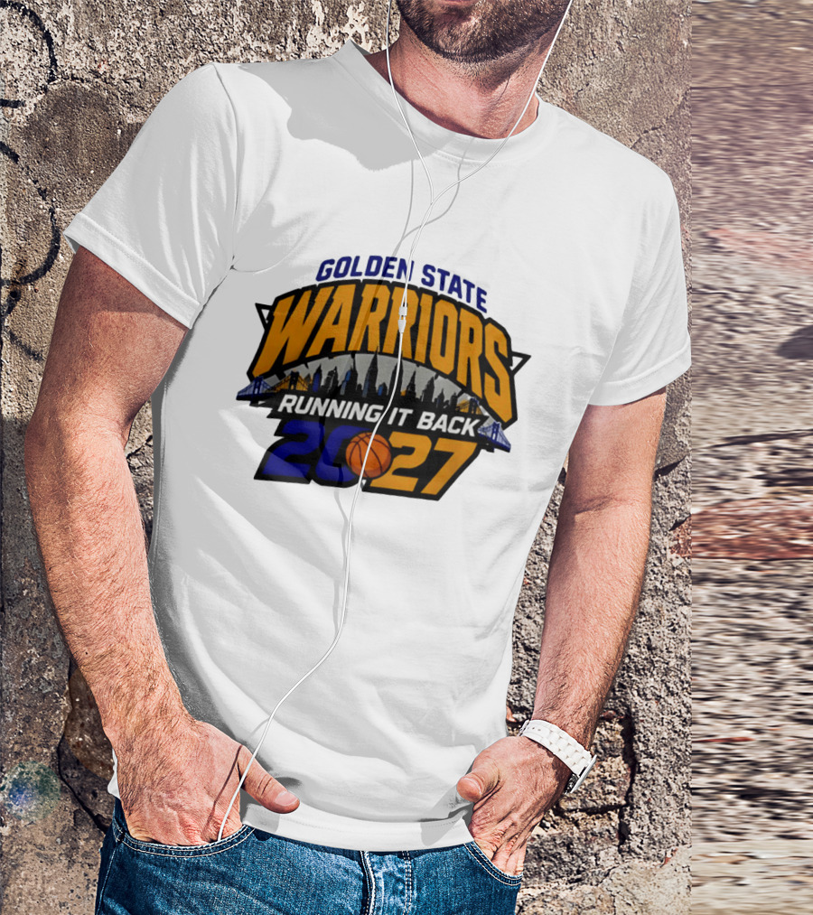 Golden State Warriors Running It Back 2027 Skyline NBA Basketball T-Shirt