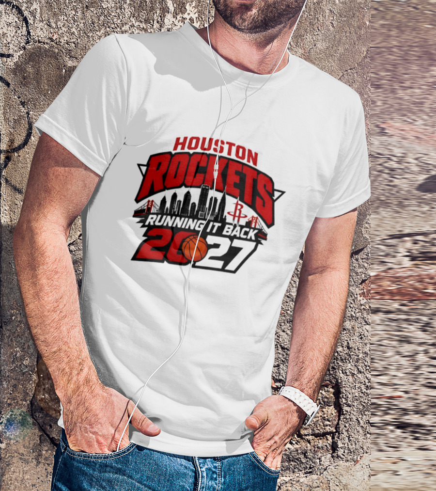 Houston Rockets Running It Back 2027 NBA Skyline Basketball T-Shirt