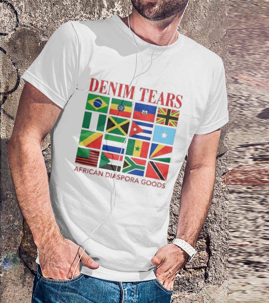 Denim Tears African Diaspora Goods Flags Brazil Jamaica Trinidad Haiti Somalia T-Shirt