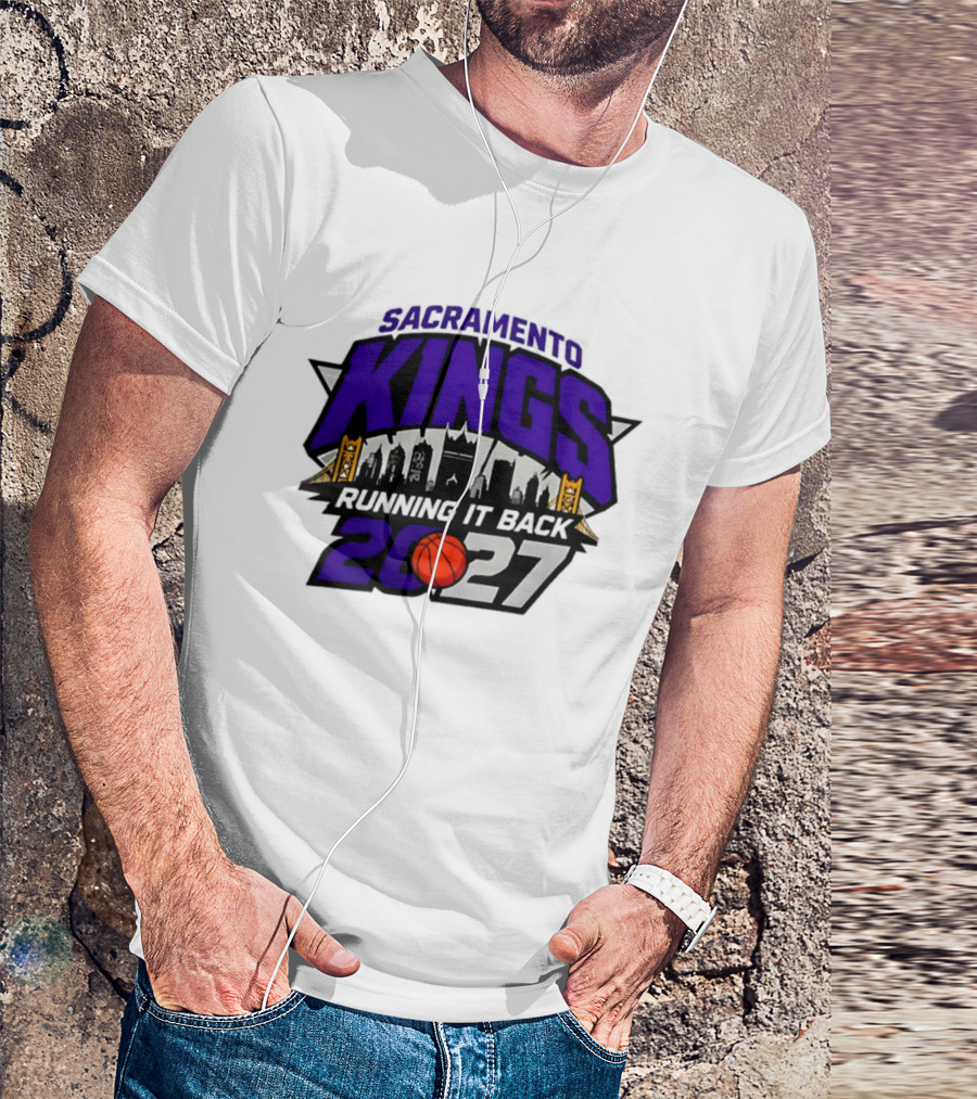 Sacramento Kings 2027 Running It Back Skyline Basketball T-Shirt