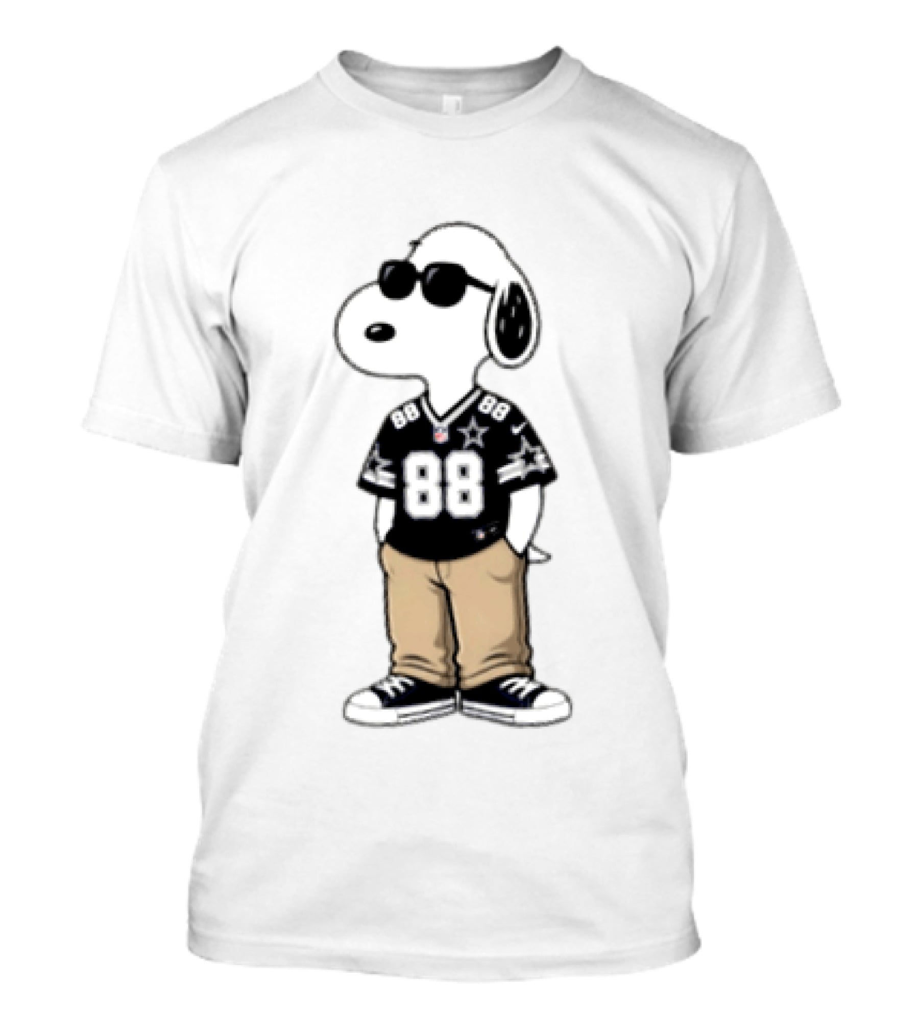 Snoopy Dallas Cowboys 88 Jersey Sunglasses 2026 Football Collaboration T-Shirt
