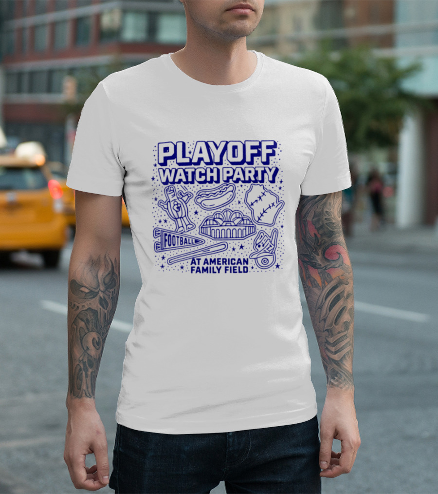 Milwaukee Brewers Playoff Party At American Family Field Baseball Hot Dog Event T-Shirt