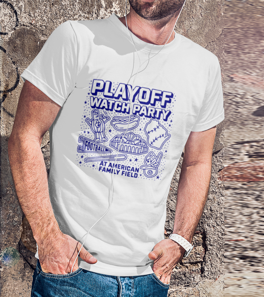 Milwaukee Brewers Playoff Party At American Family Field Baseball Hot Dog Event T-Shirt