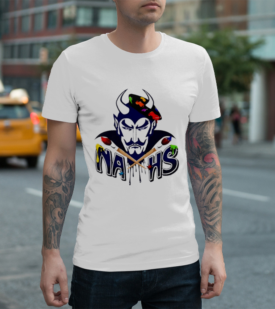 NAHS Artist Blue Devil Paintbrush Palette T-Shirt