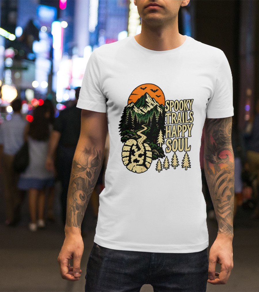 Spooky Trails Happy Soul Mountain Halloween Hiking Adventure T-Shirt