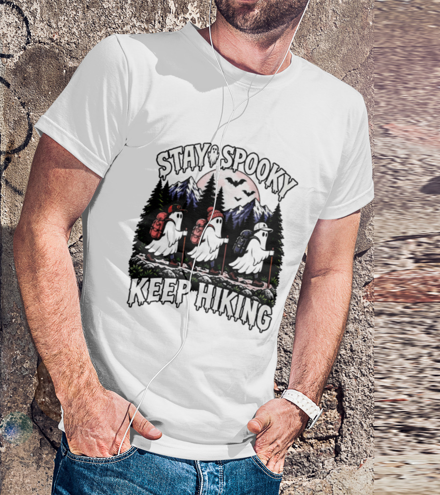 Stay Spooky Hiking Ghosts Halloween Adventure T-Shirt