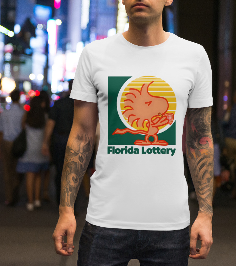 Woodstock Florida Lottery Peanuts Snoopy Sun T-Shirt