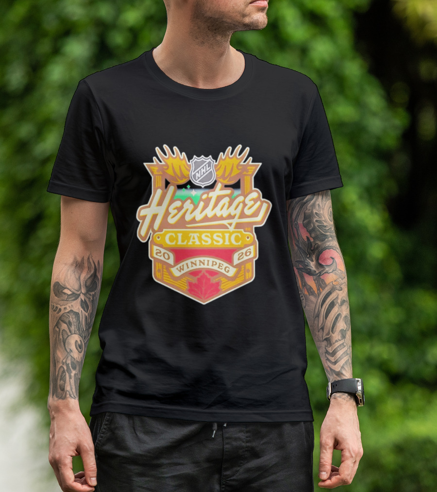 NHL Heritage Classic 2026 Winnipeg Moose Logo Maple Leaf T-Shirt