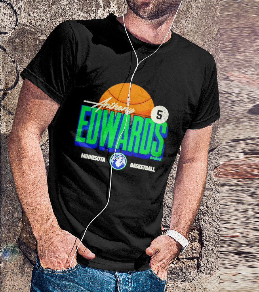 Anthony Edwards 5 Minnesota Basketball Timberwolves Player T-Shirt