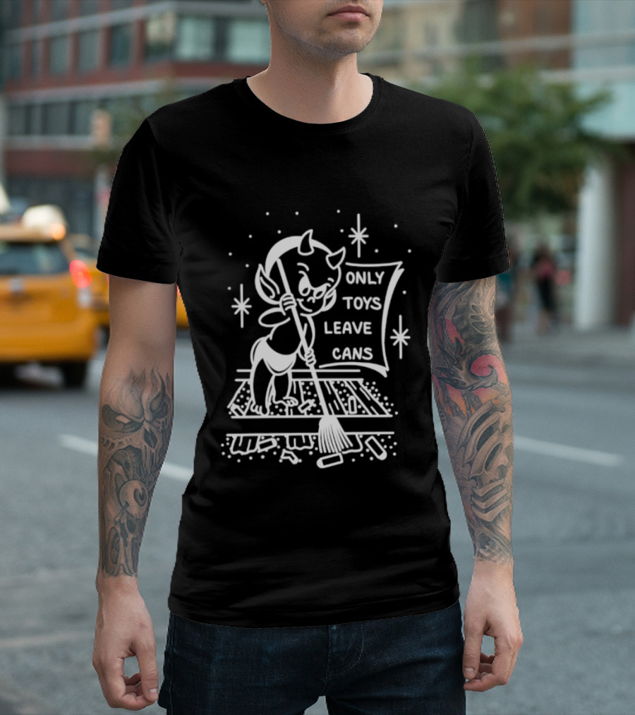 Baby Devil Only Toys Leave Cans Vintage Cartoon T-Shirt
