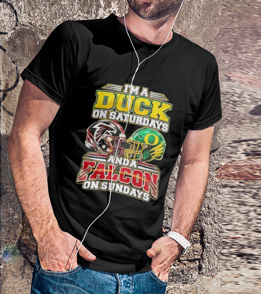 I'm A Duck On Saturdays And A Falcon On Sundays Football Helmets T-Shirt