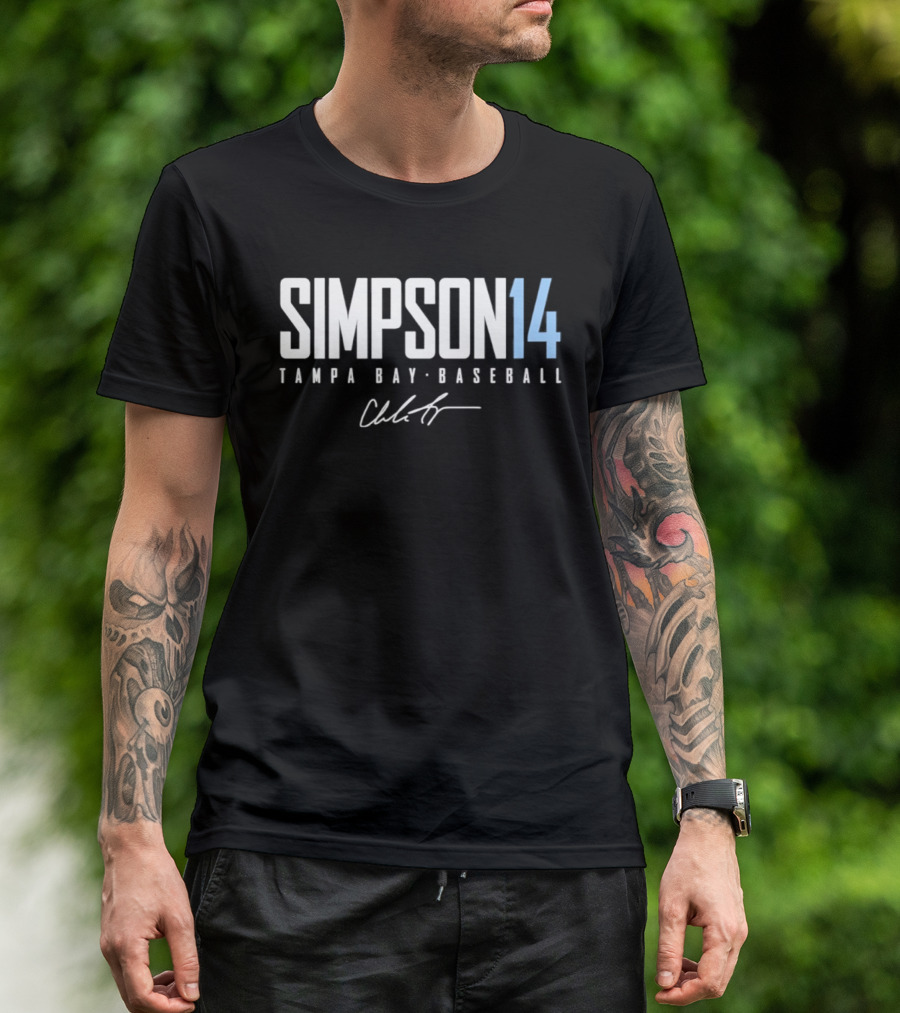 SIMPSON 14 Tampa Bay Baseball Signature T-Shirt