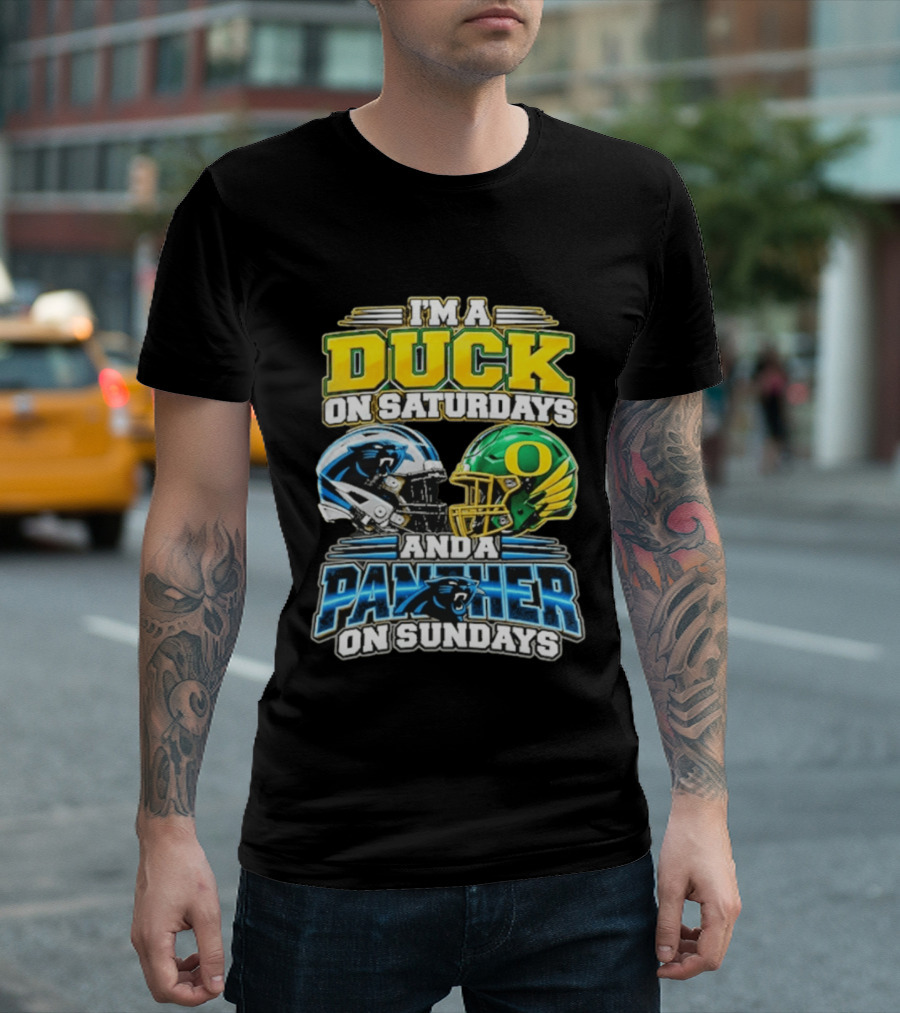 I'm A Duck On Saturdays And A Panther On Sundays Helmet T-Shirt