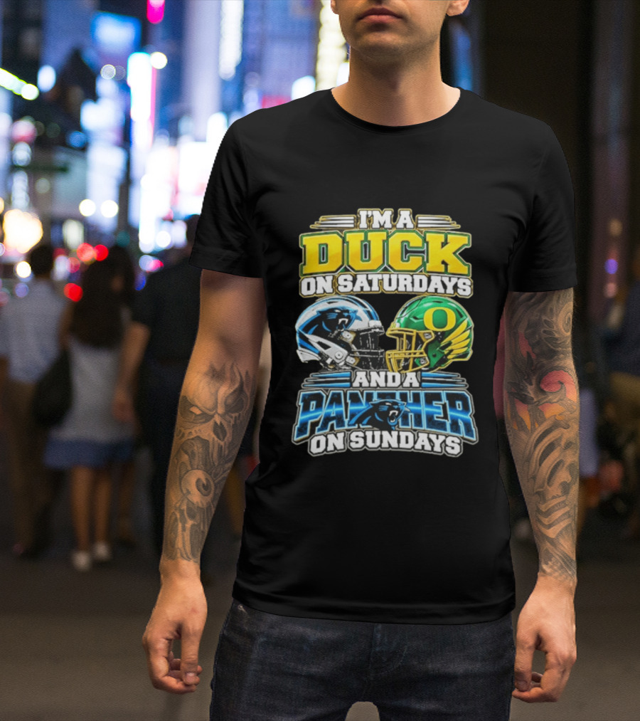 I'm A Duck On Saturdays And A Panther On Sundays Helmet T-Shirt