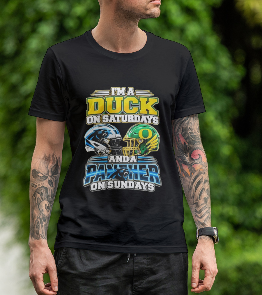 I'm A Duck On Saturdays And A Panther On Sundays Helmet T-Shirt