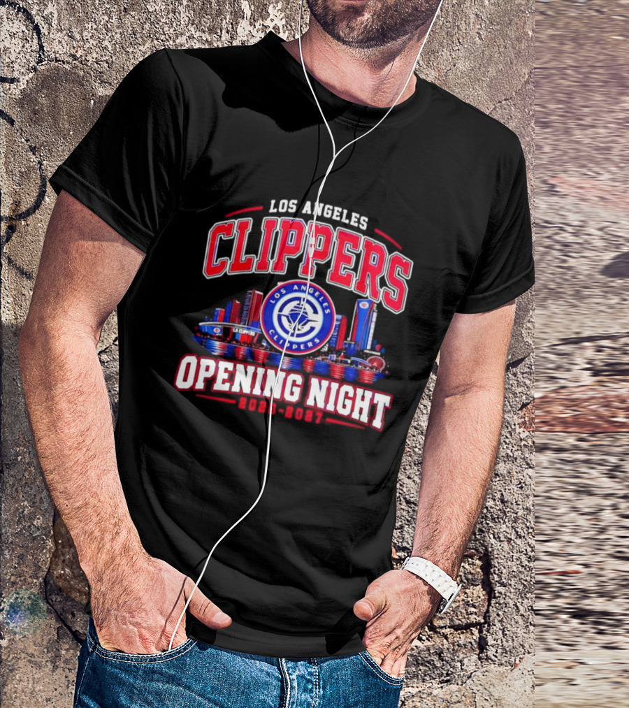 Los Angeles Clippers Opening Night 2026 2027 City Skyline NBA T-Shirt